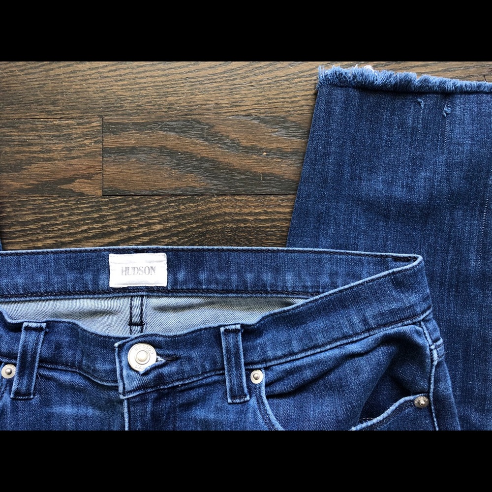 Hudson Skinny Raw Hem Denim Jean